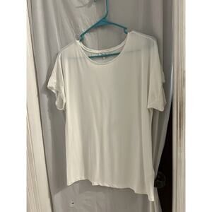Reiss White Semi Sheer Mixed Media Beaded Top Sz S